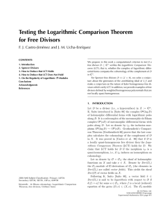 Testing the Logarithmic Comparison Theorem for Free Divisors CONTENTS