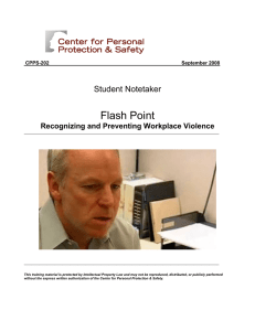 Flash Point  Student Notetaker Recognizing and Preventing Workplace Violence