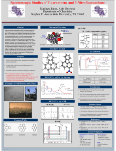 Spectroscopic Studies of Fluoranthene and 3-Nitrofluoranthene  Matthew Parks, Kefa Onchoke