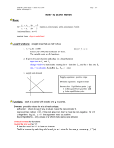 Math 142 Exam I  Review 3 2 ( )