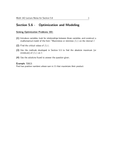 Section 5.6 - Optimization and Modeling