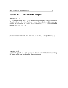 Section 6.4 - The Definite Integral