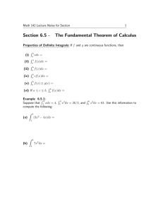 Section 6.5 - The Fundamental Theorem of Calculus
