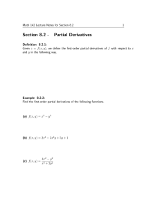 Section 8.2 - Partial Derivatives