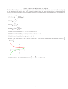 MATH 152 Activity 2 (Sections 6.5 and 7.1)