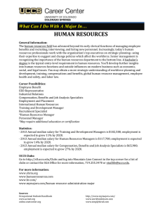 What Can I Do With A Major In…  HUMAN RESOURCES