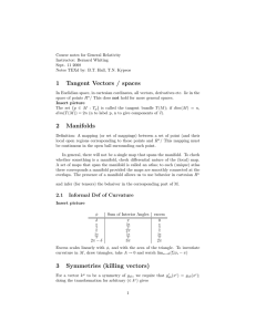 Course notes for General Relativity Instructor: Bernard Whiting Sept. 11 2008