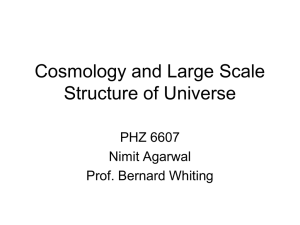 Cosmology and Large Scale Structure of Universe PHZ 6607 Nimit Agarwal