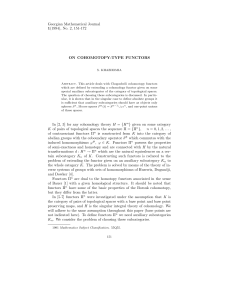 Georgian Mathematical Journal 1(1994), No. 2, 151-172 ON COHOMOTOPY-TYPE FUNCTORS