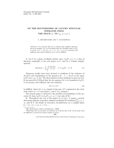 Georgian Mathematical Journal 1(94), No. 4, 395-403 OPERATOR FROM