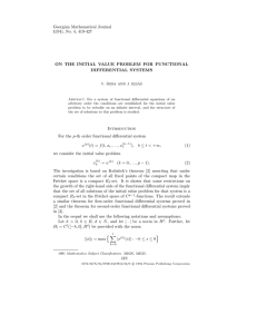 Georgian Mathematical Journal 1(94), No. 4, 419-427 DIFFERENTIAL SYSTEMS