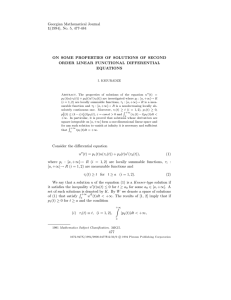 Georgian Mathematical Journal 1(1994), No. 5, 477-484 ORDER LINEAR FUNCTIONAL DIFFERENTIAL