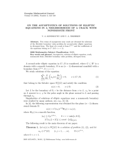 ON THE ASYMPTOTICS OF SOLUTIONS OF ELLIPTIC NONSMOOTH FRONT