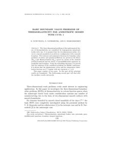 BASIC BOUNDARY VALUE PROBLEMS OF THERMOELASTICITY FOR ANISOTROPIC BODIES WITH CUTS. I