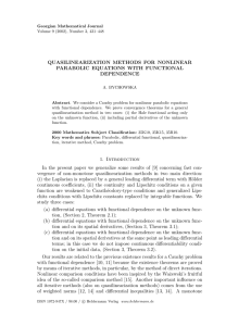 QUASILINEARIZATION METHODS FOR NONLINEAR PARABOLIC EQUATIONS WITH FUNCTIONAL DEPENDENCE