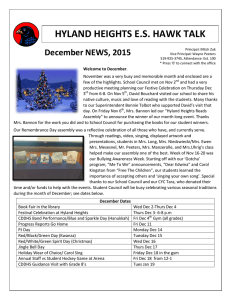 HYLAND HEIGHTS E.S. HAWK TALK December NEWS, 2015