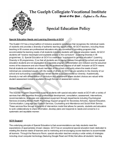 The Guelph Collegiate-Vocational Institute Special Education Policy Confident in Our Future