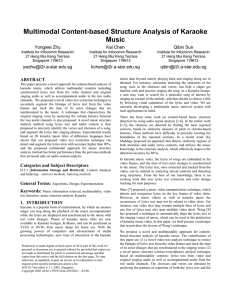 Multimodal Content-based Structure Analysis of Karaoke Music Yongwei Zhu Kai Chen