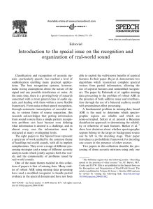Introduction to the special issue on the recognition and Editorial