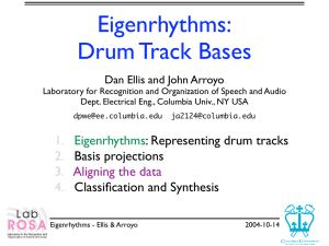 Eigenrhythms: Drum Track Bases Dan Ellis and John Arroyo