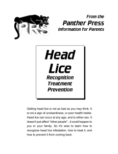 Head Lice Panther Press Recognition