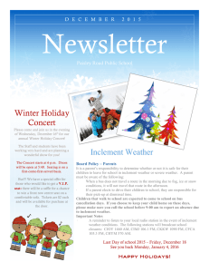 Newsletter Winter Holiday Concert