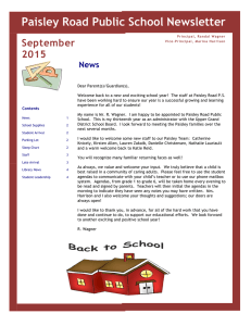 Paisley Road Public School Newsletter September