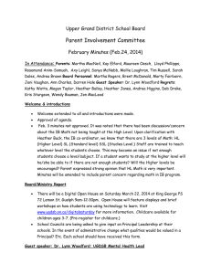 Parent Involvement Committee Upper Grand District School Board February Minutes (Feb.24, 2014) :