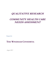 QUALITATIVE RESEARCH COMMUNITY HEALTH CARE NEEDS ASSESSMENT