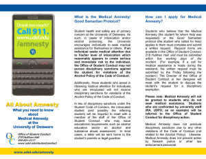 What  is  the  Medical  Amnesty/ Amnesty?
