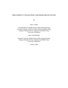 TREATMENT UTILIZATION AND RESOURCES STUDY