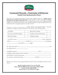 Courtyard Newark – University of Delaware Credit Card Authorization Form