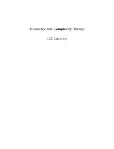 Geometry and Complexity Theory J.M. Landsberg
