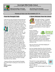 Kortright Hills Public School Newsletter for November,2014 From the Principal’s Desk