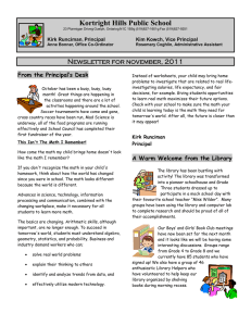 Kortright Hills Public School Newsletter for november, 2011 From the Principal’s Desk