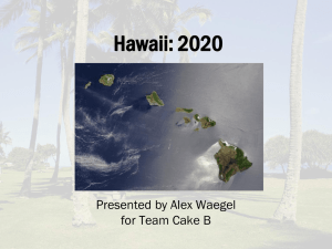 Hawaii: 2020 Presented by Alex Waegel for Team Cake B