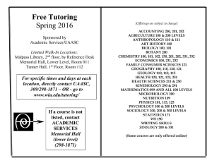 Free Tutoring Spring 2016  Sponsored by