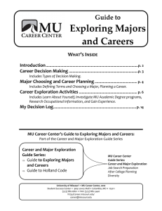 Exploring Majors and Careers Guide to W