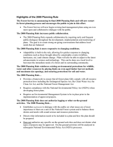 Highlights of the 2008 Planning Rule