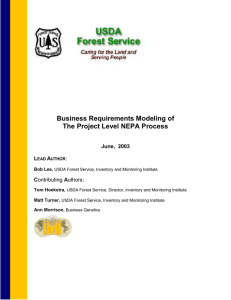 Business Requirements Modeling of The Project Level NEPA Process