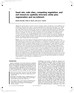 Seed rain, safe sites, competing vegetation, and regeneration and recruitment