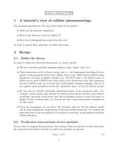 1 A theorist’s view of collider phenomenology