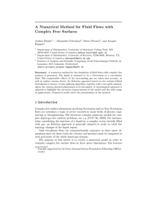 A Numerical Method for Fluid Flows with Complex Free Surfaces Andrea Bonito