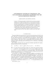 CONVERGENCE ANALYSIS OF VARIATIONAL AND NON-VARIATIONAL MULTIGRID ALGORITHMS FOR THE LAPLACE-BELTRAMI OPERATOR.