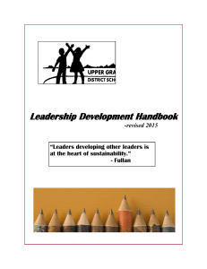 Leadership Development Handbook -revised 2015 “Leaders developing other leaders is