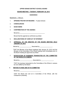UPPER GRAND DISTRICT SCHOOL BOARD  – TUESDAY, FEBRUARY 28, 2012 BOARD MEETING