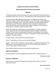 Upper Grand District School Board Special Education Advisory Committee Minutes