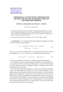 EXPONENTIALLY FITTED SPLINE APPROXIMATION METHOD FOR SOLVING SELFADJOINT SINGULAR PERTURBATION PROBLEMS