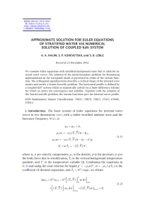 APPROXIMATE SOLUTION FOR EULER EQUATIONS OF STRATIFIED WATER VIA NUMERICAL