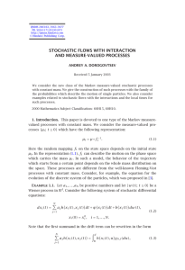 STOCHASTIC FLOWS WITH INTERACTION AND MEASURE-VALUED PROCESSES ANDREY A. DOROGOVTSEV